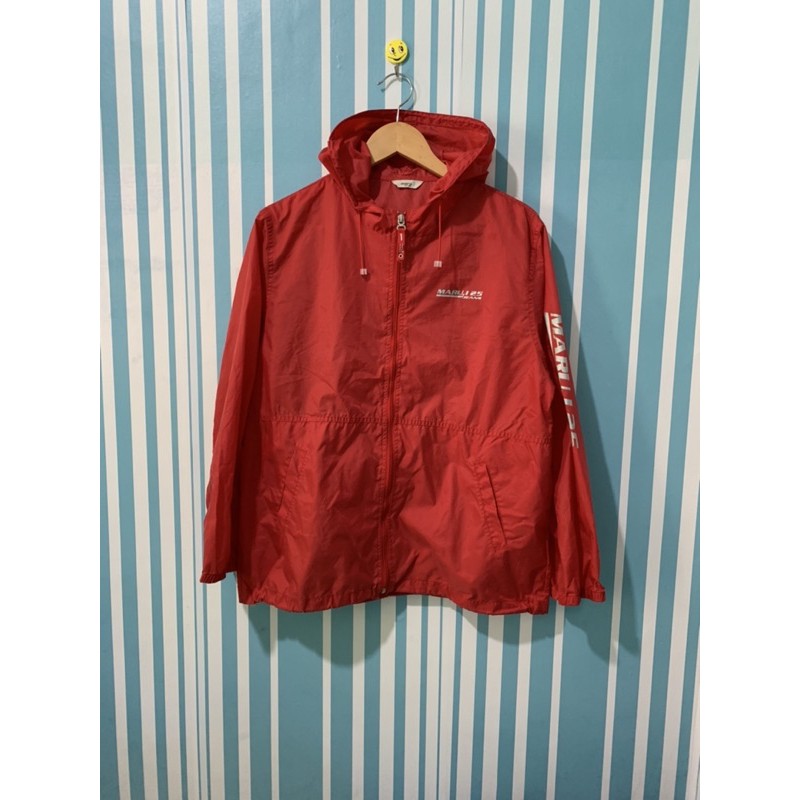 Marui Jaket training jaket Sepeda jaket running Second Thrift Preloved Bekas Merah