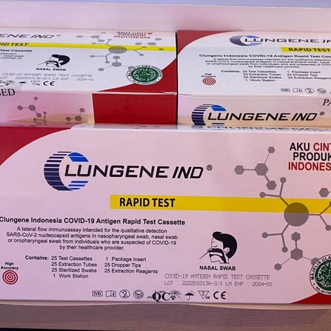 Swab antigen Lungene IND merah putih