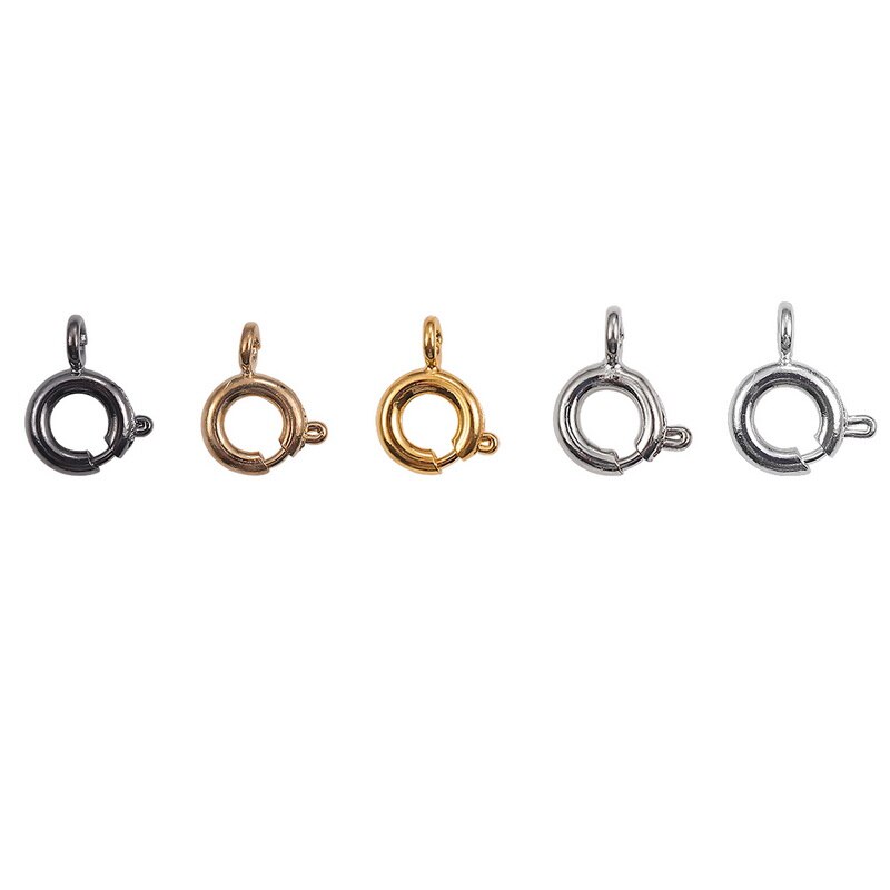 10pcs / Set Gesper / Cincin Metal 6mm Untuk Membuat Perhiasan / Kalung Rantai