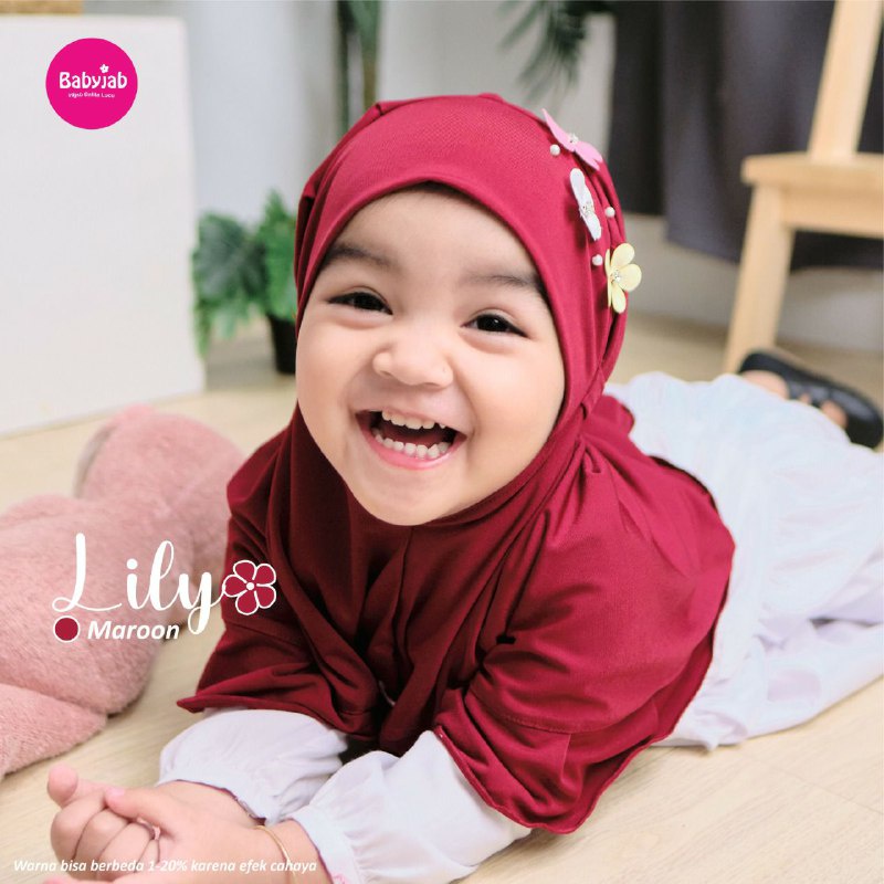 Babyjab Lily Hijab Anak Perempuan Lucu - Baby Jab Bayi Perempuan Cantik - Kerudung Kecil Balita Imut Usia 0 1 2 3 4 5 6 7 Tahun