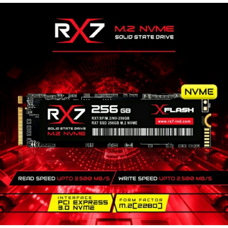 SSD NVME 256gb RX7 Garansi resmi 3 Tahun