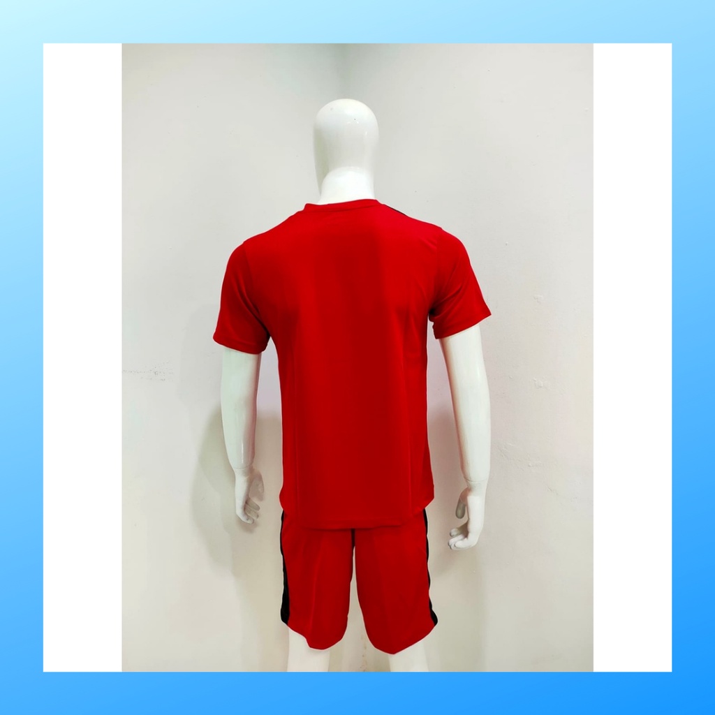 jersey futsal pria kaos sepak bola baju dan celana setelan wanita dewasa t-shirt outfit seragam jarsey kostum olahraga pakaian apparel sport jersy soccer casual jersi suit NK156 merah