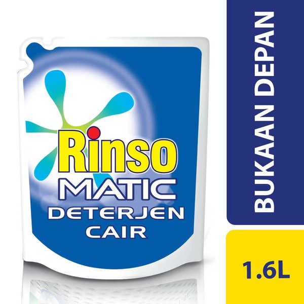 RINSO Matic Front Load Liquid Detergent - Deterjen Cair Bukaan Depan 1.6 liter
