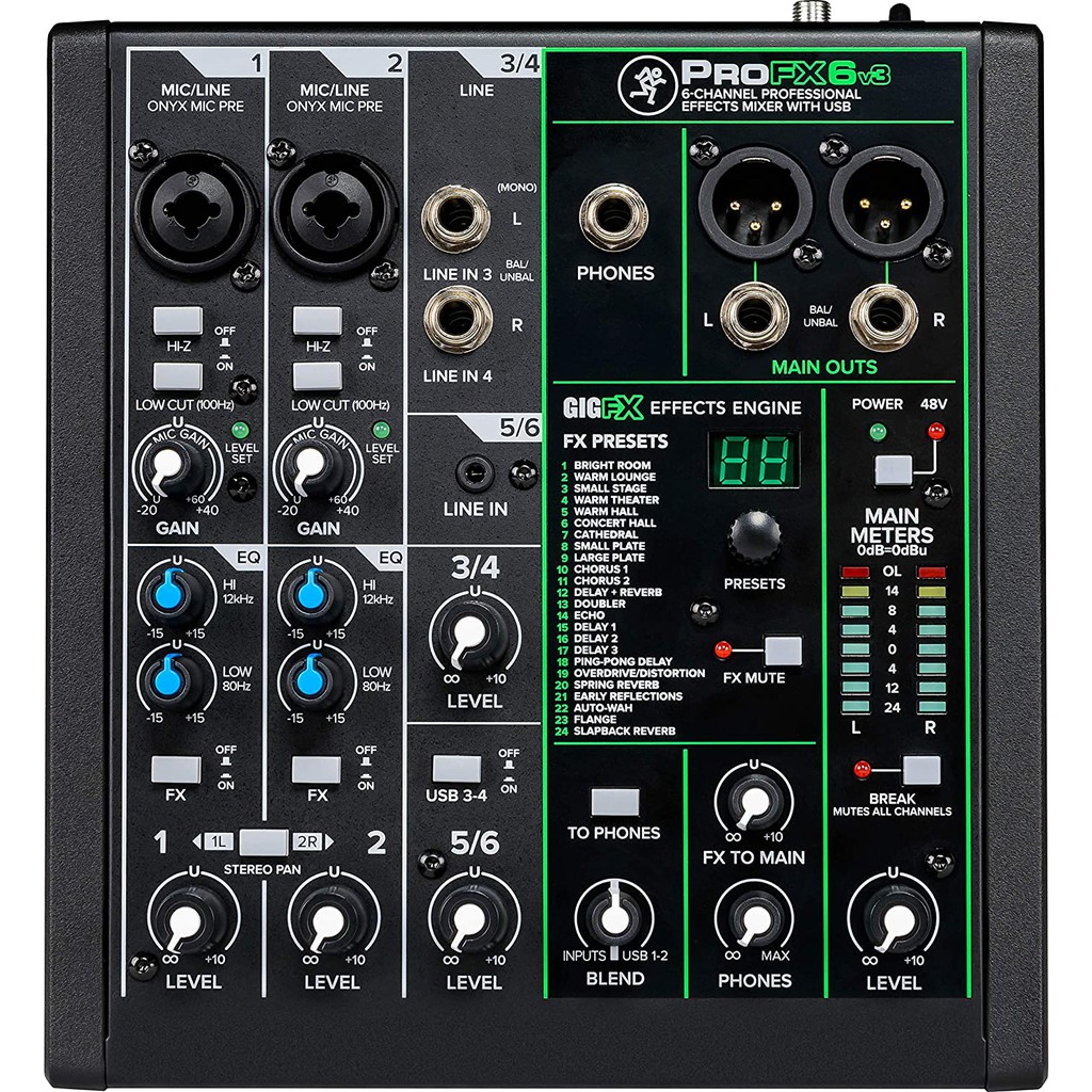 Mixer Mackie PRO FX6 V3 Mackie PRO FX 6 V3 Mackie PROFX6V3 Original