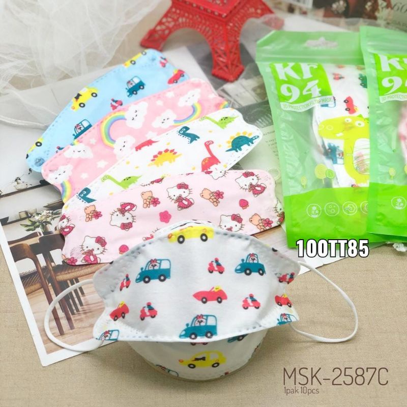 aneka masker anak KF94 duckbill KN95  polos warna warni