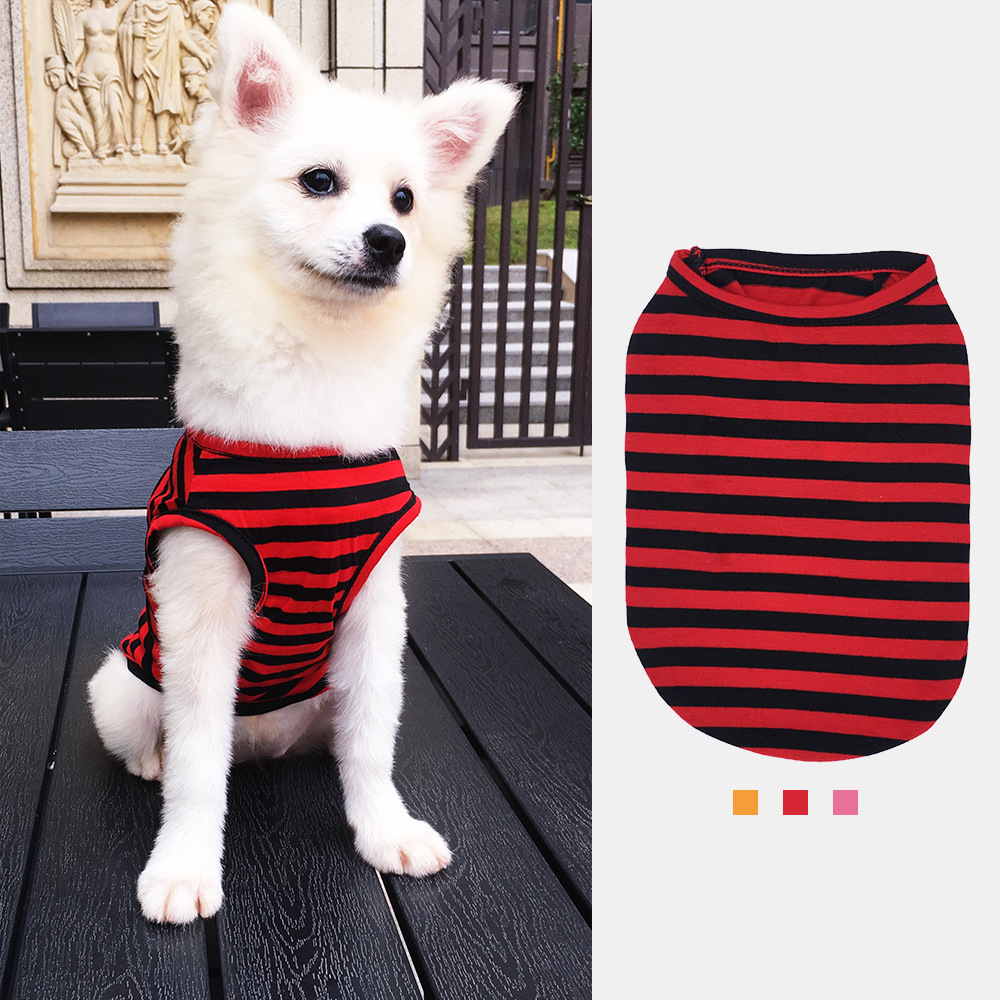 ★〓YUFeiPet〓★ New Spring Summer Dog Vest Striped Sleeveless Cool Pet Clothes Classic Simplicity Durable Thin Dog Clothes Little Dog Apparel