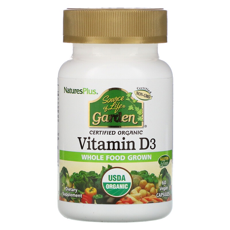 Natures Plus Source Of Life Garden Vitamin D3 5000 IU 60 Vegan Capsules