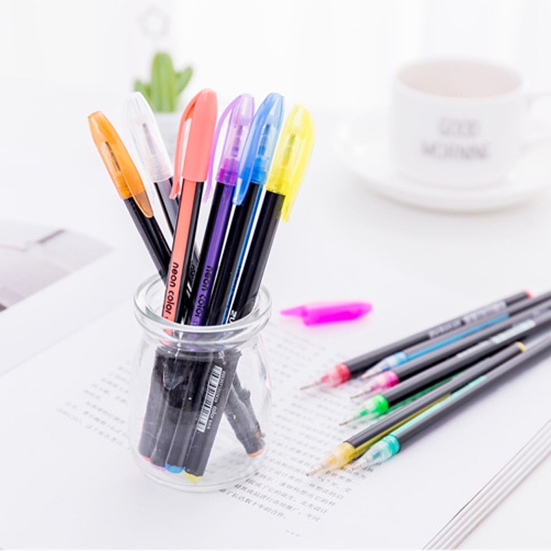 Zuixuan. Buku Literatur Klasik 12pcs Pen Highlighter Metalik Warna Warni DIY Untuk Pelajar