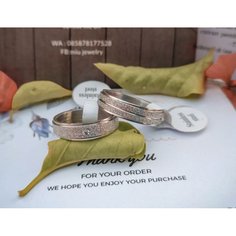 CINCIN TUNANGAN , cincin nikah TITANIUM SILVER PASIR