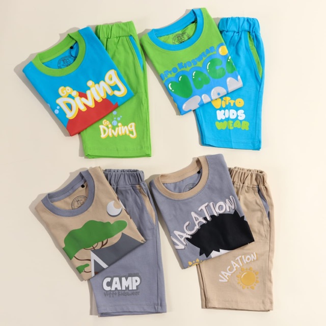  VITTO  KIDSWEAR  edisi VACATION BOYS 2 10 tahun Shopee 