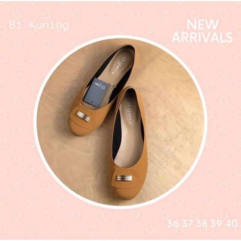 ST YVES Sepatu Wanita Flat Shoes B1 Kuning Cantik