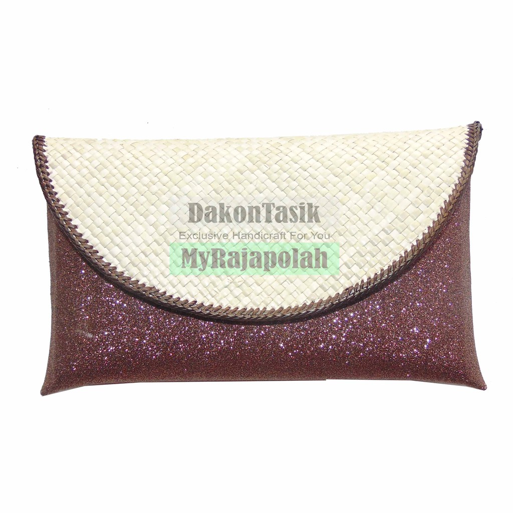 DT-17167 Dompet Pesta Anyaman Pandan Glitter Blink