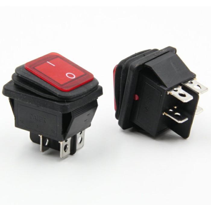 On Off RL2 KCD4-2X1N Waterproof Ship Type Switch 4p with light 4 foot rocker