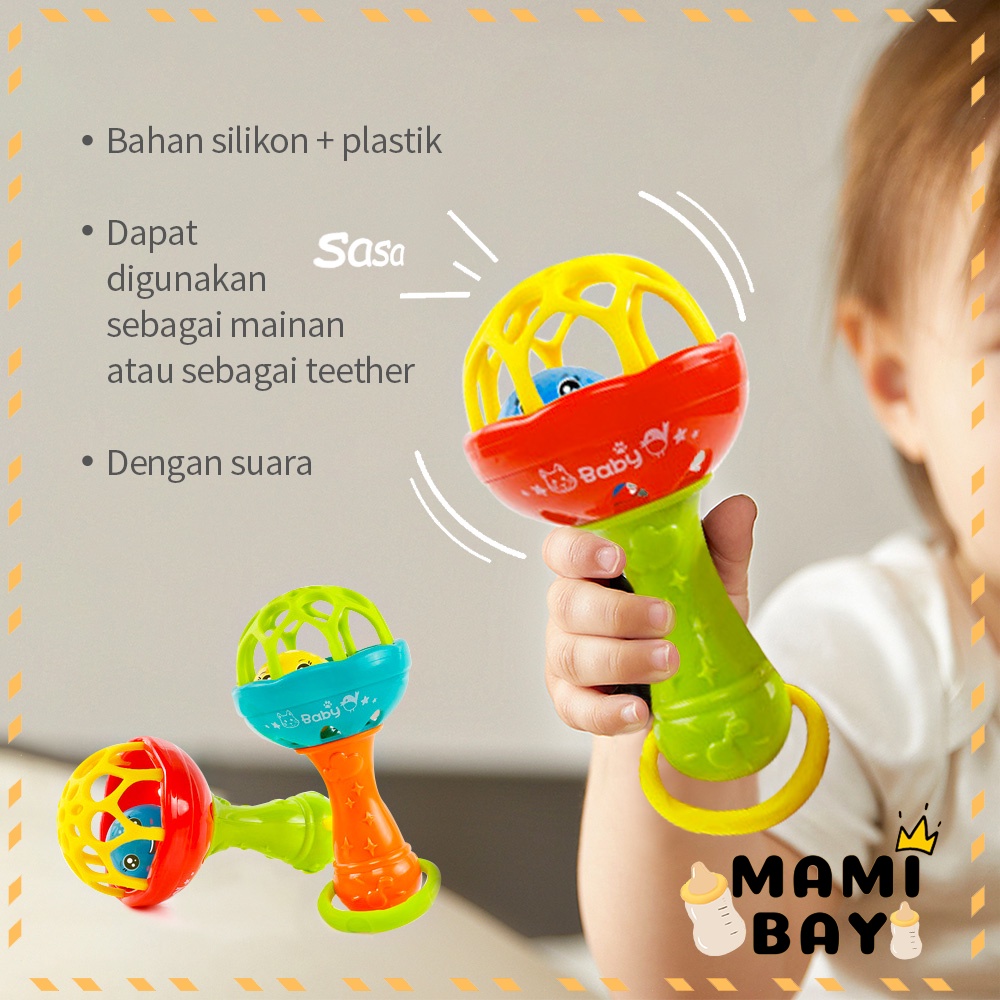 Mamibayi Rattle stick mainan anak bayi kerincingan mainan bayi