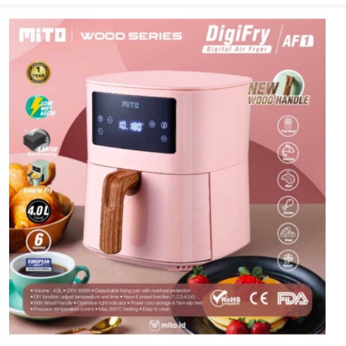 [ Mito ]DigiFry / Digital Air fryer / Airfryer Mito AF1 V2( Penggorengan Tanpa Minyak ) kapasitas 4 Liter - Low Watt