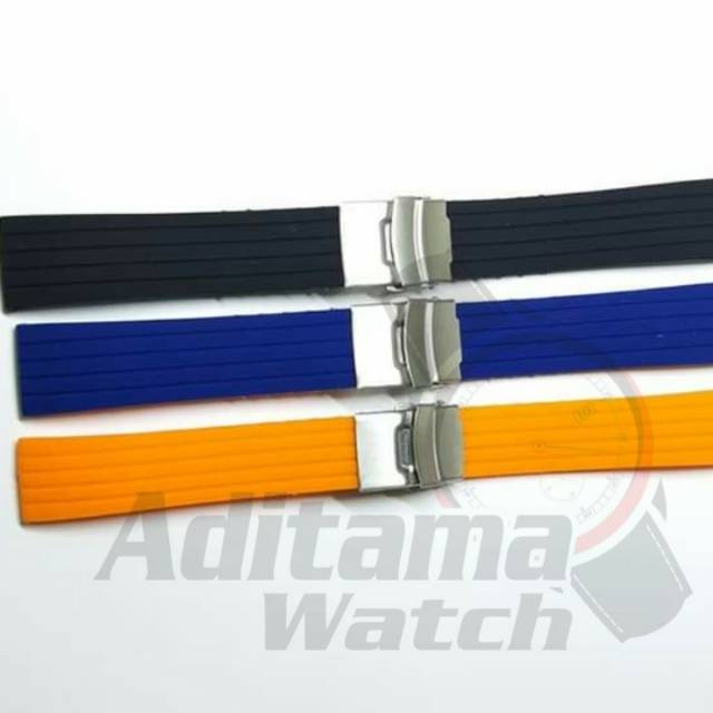 STRAP 18MM 22MM 24MM RUBBER STRAP TALI KARET JAM TANGAN SEIKO CITIZEN ORIEN ROLEX