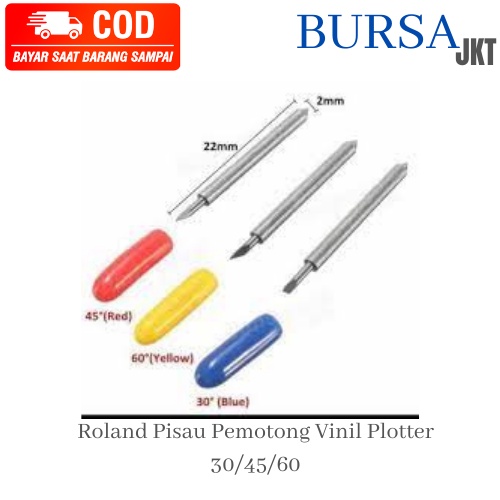 MATA PISAU POTONG CUTTER ROLAND PLOTTER sticker VYNIL 15 30 45 DERAJAT