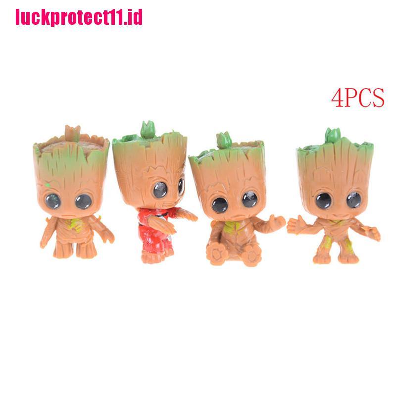 Lucktoy 4pcs Boneka Action Figure Guardians Of The Baby Groot Bahan Pvc Untuk Hadiah Anak