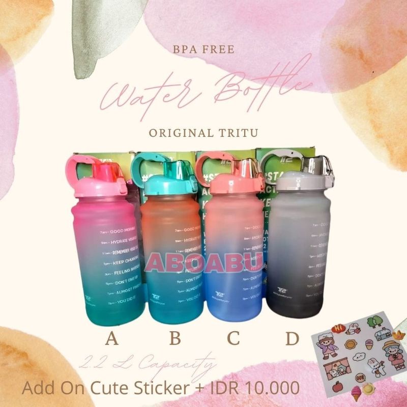 [ORIGINAL]BOTOL MOTIVASI/BOTOL TRITAN/BOTOL MINUM TRITU/BOTOL MINUM/BOTOL ORIGINAL TRITU