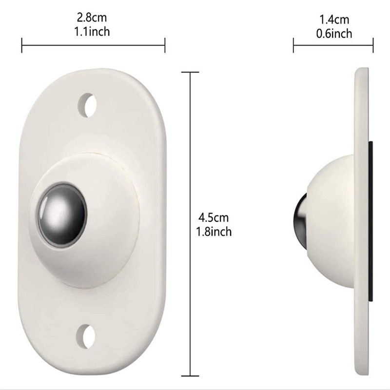 4pcs Universal  Punch-free Self Adhesive 360°rotating Pulleys for Cabinet ，Furniture，Storage Box， Trash