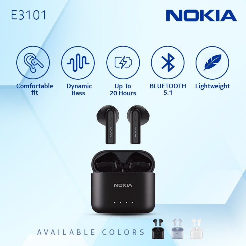 Nokia Essential True Wireless Earphones TWS E3101 Bluetooth Earphone Headset Original E 3101
