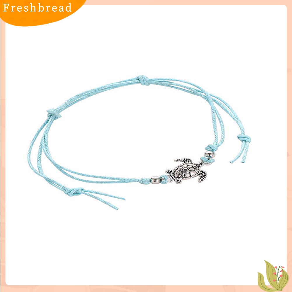 Terlaris Vintage Turtle Charm Handmade Woven Ankle Bracelet Anklet Women Beach Jewelry