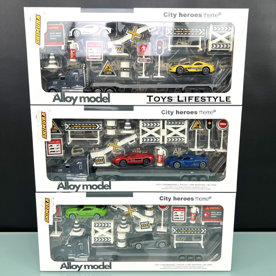 Mainan Mobil Diecast Set Pemadam Konstruksi Police Sport Car (BAGUS)