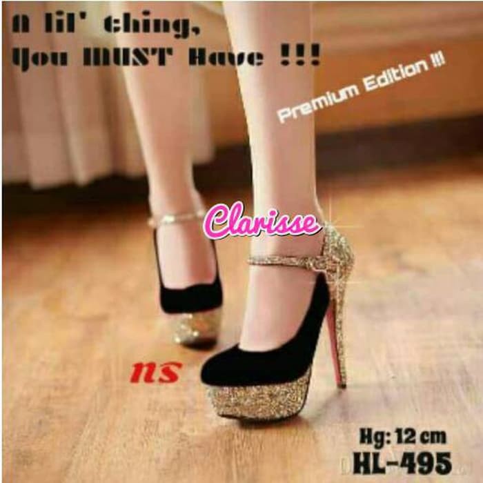 Cibaduyut Online - High Heels Wanita Pesta Kerja Warna Emas Go 3561QJ Grosir Heels Exclussive Katty