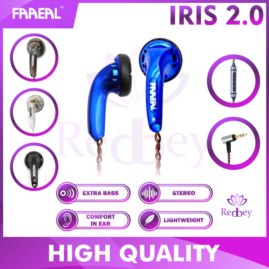 Faaeal Iris Earbud 32Ohm HIFI BASS Sound earphone with mic