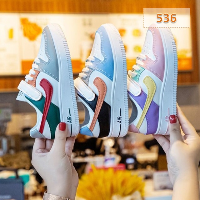 Sepatu Sneakers Anak OXN Cewek Cowok Abu Tosca Pink (536)