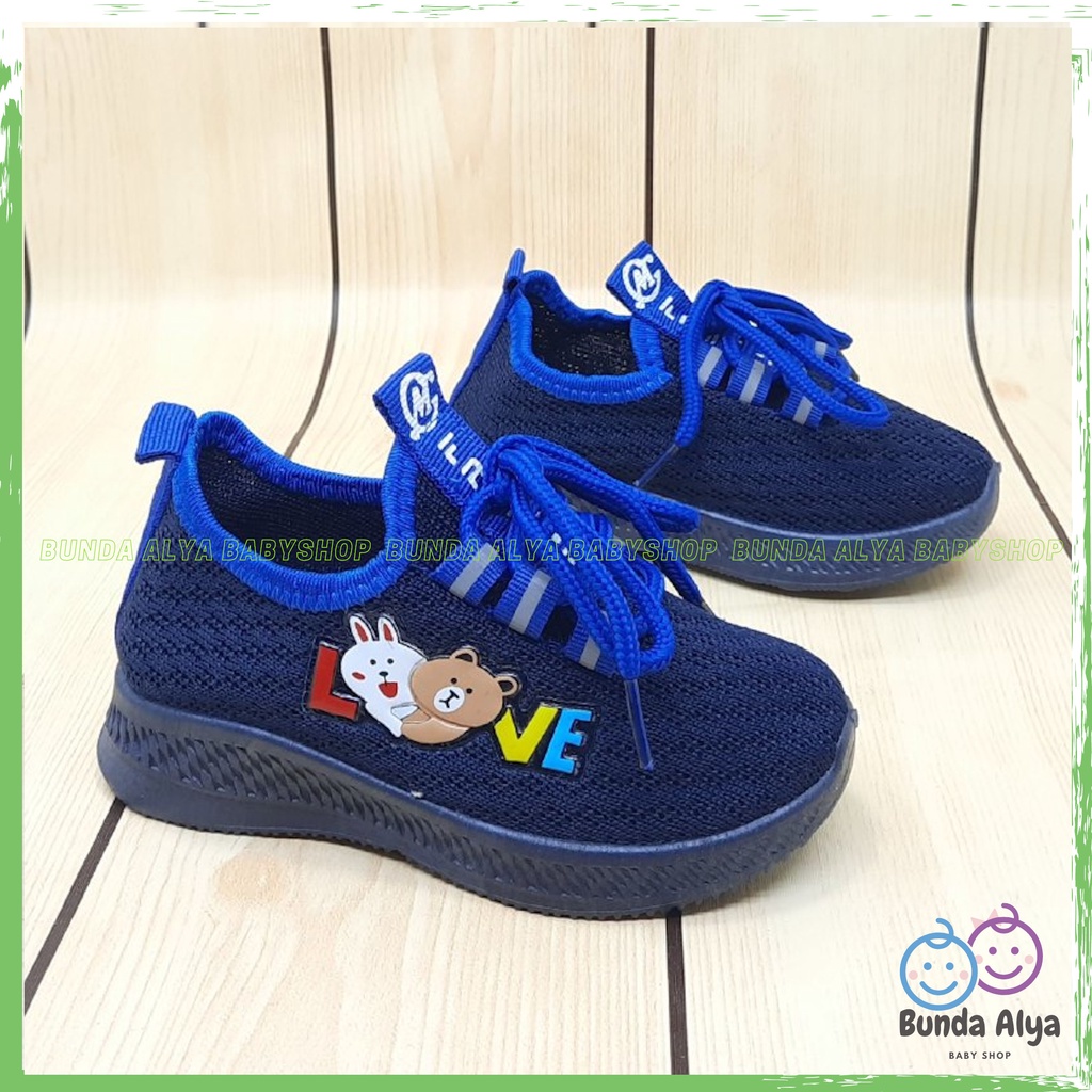 Sepatu Anak IMPORT Usia 2 3 4 5 6 Tahun Sol Lentur NAVY  Sepatu Anak Cowok Anti Licin 22 Sampai  31 Alas Karet