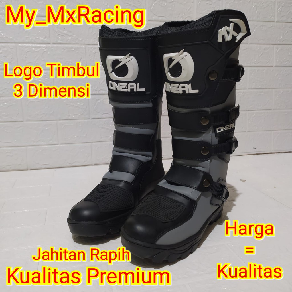 Sepatu cross sepatu trail adventure hitam KUALITAS PREMIUM DGN LOGO 3D