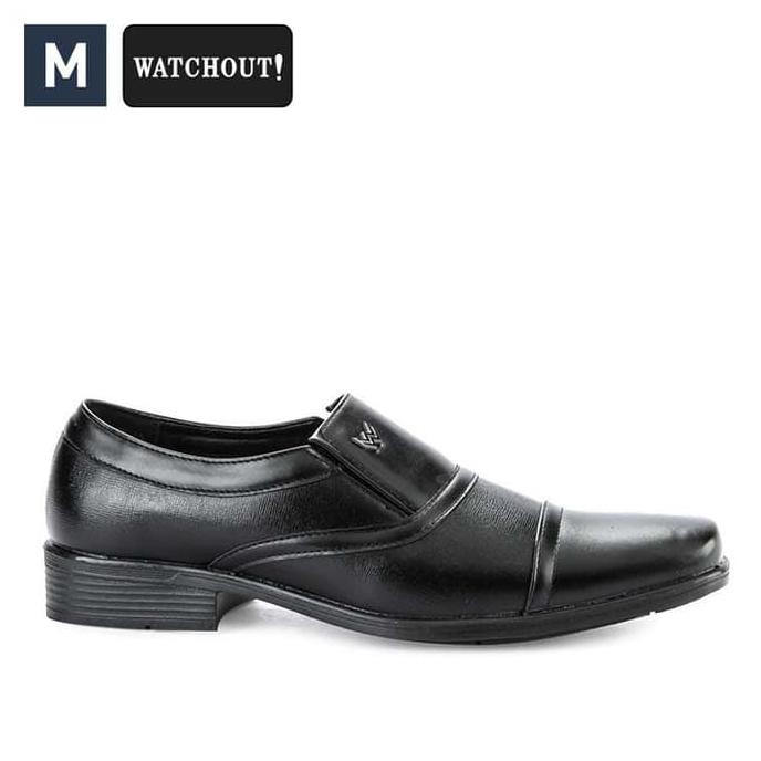 BEST QUALITY PANTOFEL COWOK● SEPATU FORMAL WATCHOUT 17 BLACK PRIA STOK TERBATAS