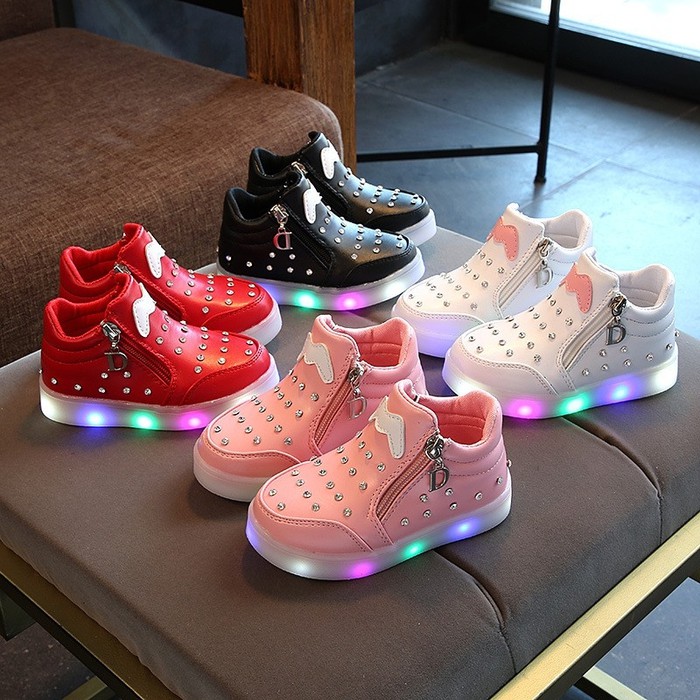 Q91B4 Sepatu Anak Cewek Cowok Perempuan Sekolah Tk Sd Sepatuanak Murah Ni   Diamond Flower Gg Bo