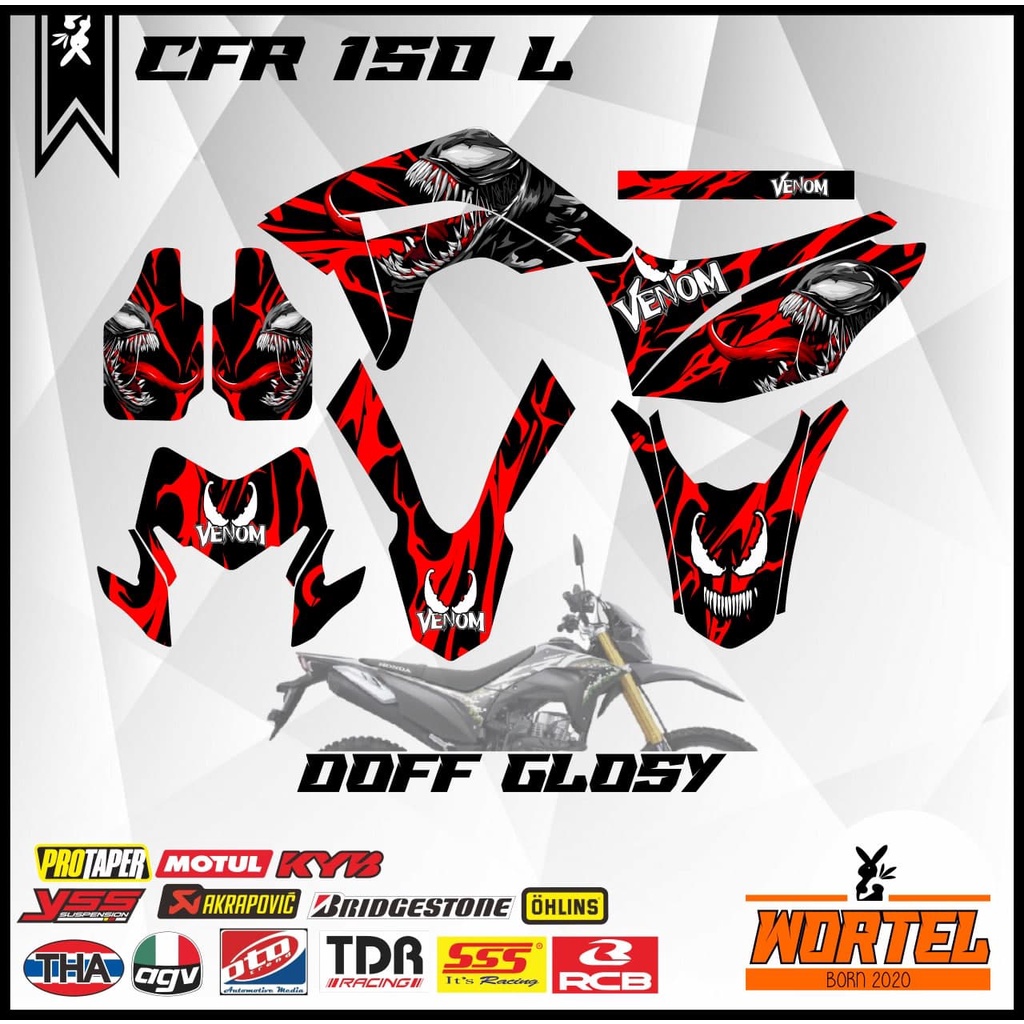 Sticker Striping Decal Motor CRF 150 Venom