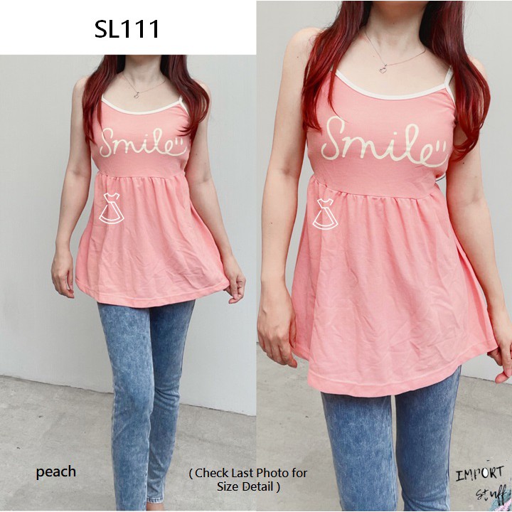 SL111 - Long Top Sleeveless Women Peach