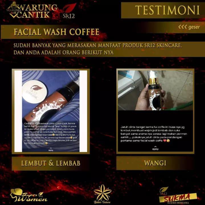 Facial Wash Cleansing Oil Penghilang Bekas Jerawat Facial Wash Coffee SR12 Sabun Muka Glowing Flek Hitam Wajah Kusam Herbal Bpom