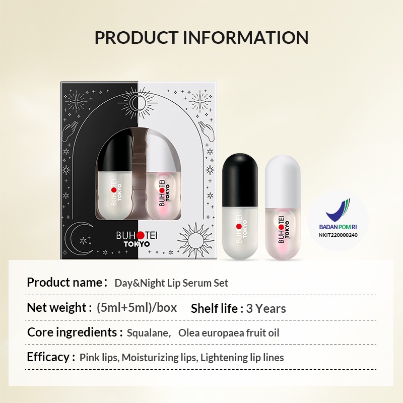 Buhotei Day &amp; Night Lip Serum Set (5ml+5ml)