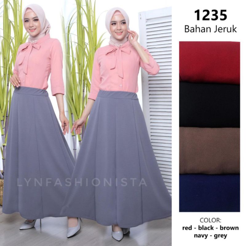 LYNFASHIONISTA-ROK PANJANG WANITA MUSLIM BAHAN WEDGES TEBAL MURAH/888