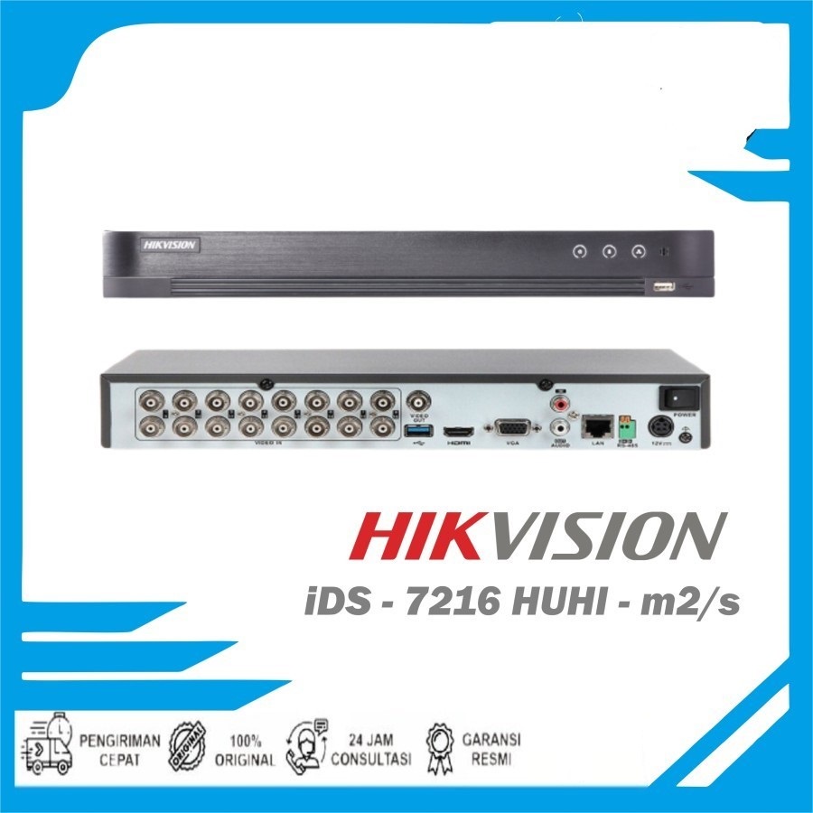 DVR HIKVISION 5MP 16 CHANNEL ACCUSENSE iDS-7216HUHI-M2/S AUDIO TURBO HD up-to 8MP