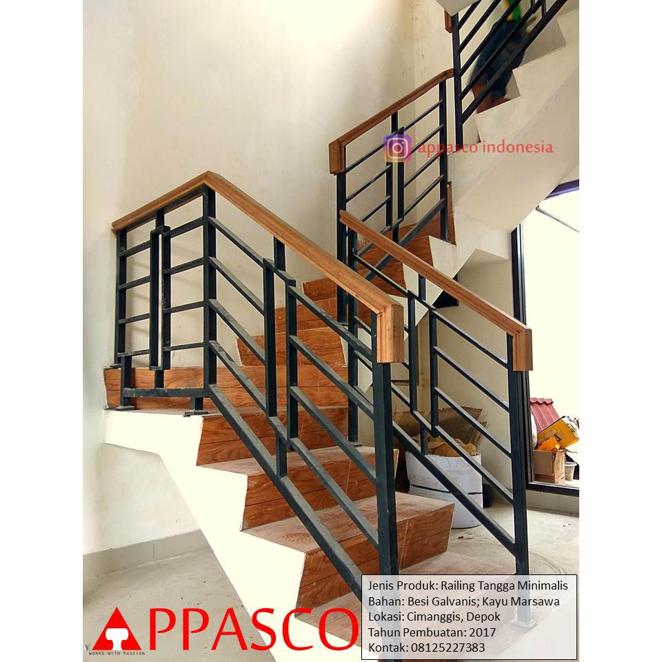 Railing Tangga  Minimalis  Pegangan Kayu