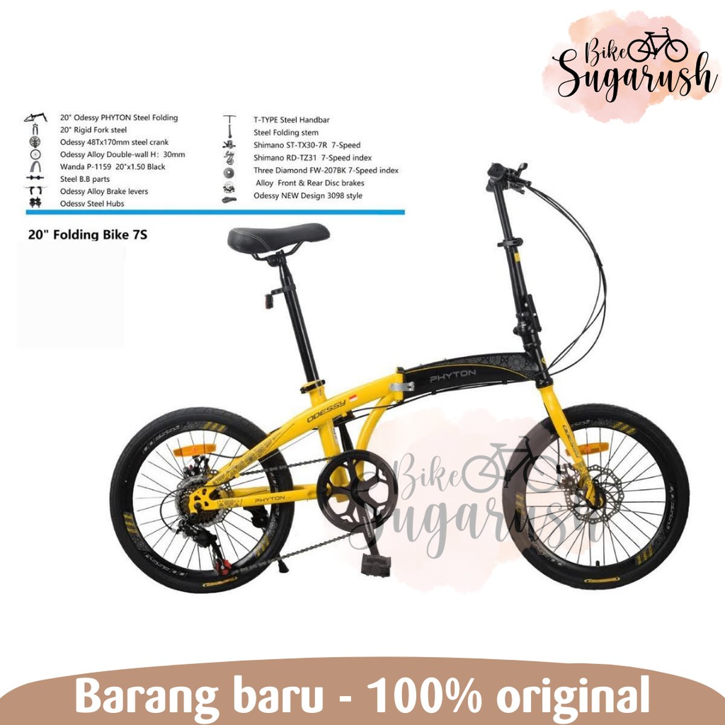 Sepeda Lipat ODESSY PHYTON 20 Inch 7 Speed Disc Brake Murah