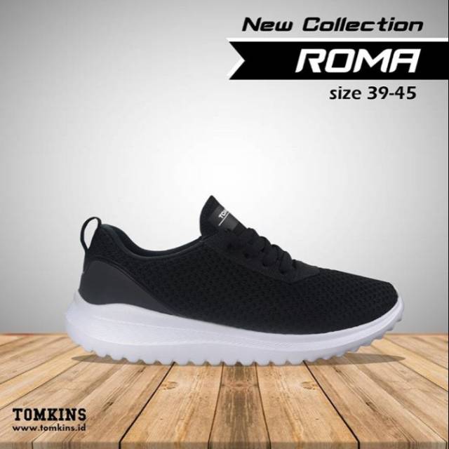 Sepatu tomkins pria roma black white