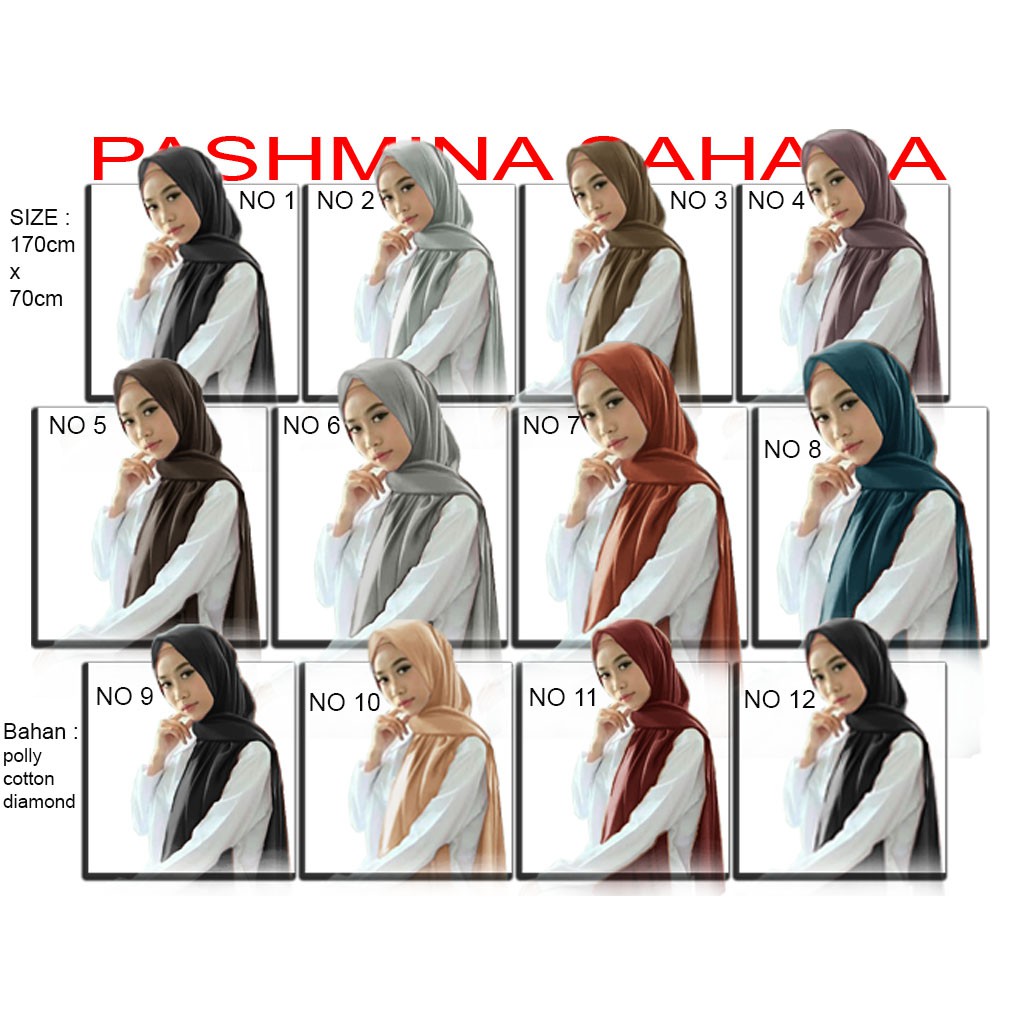 Pashmina Sahara - Central Grosir Fashion (CGF) - Size 170cm x 70cm - Matt Polly Cotton Diamond