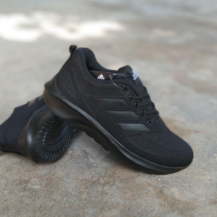 Paling Dicari Sepatu Sekolah Adidas Hitam Putih - Hitam Polos Pria/Wanita Sepatu Kerja