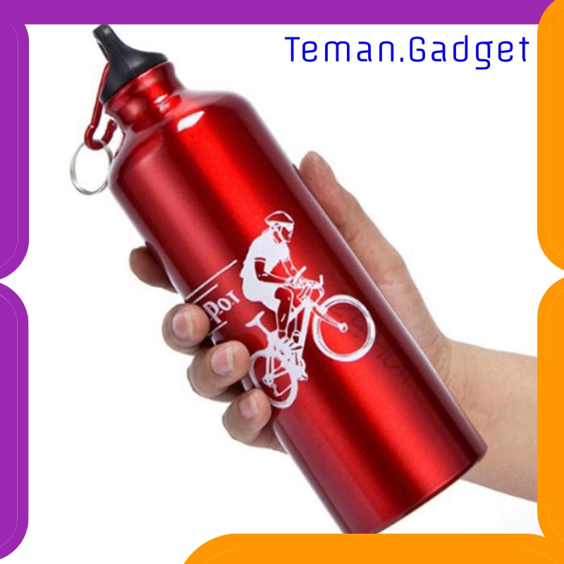 TG-OL012 TAFFSPORT BOTOL MINUM OLAHRAGA ALUMINIUM 750ML DENGAN KARABINER - H2GO