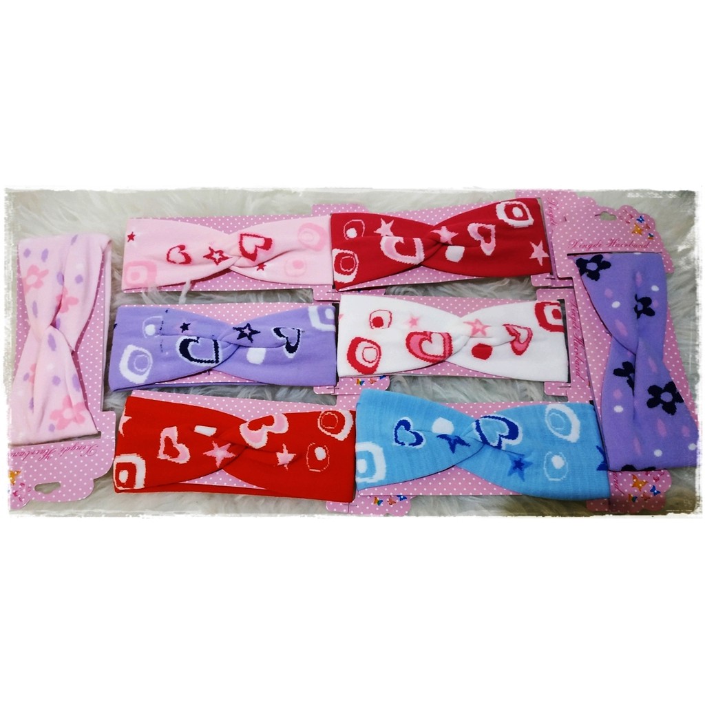 HB05 Headband Bandana Kain Biasa/Simpul Motif 38 cm