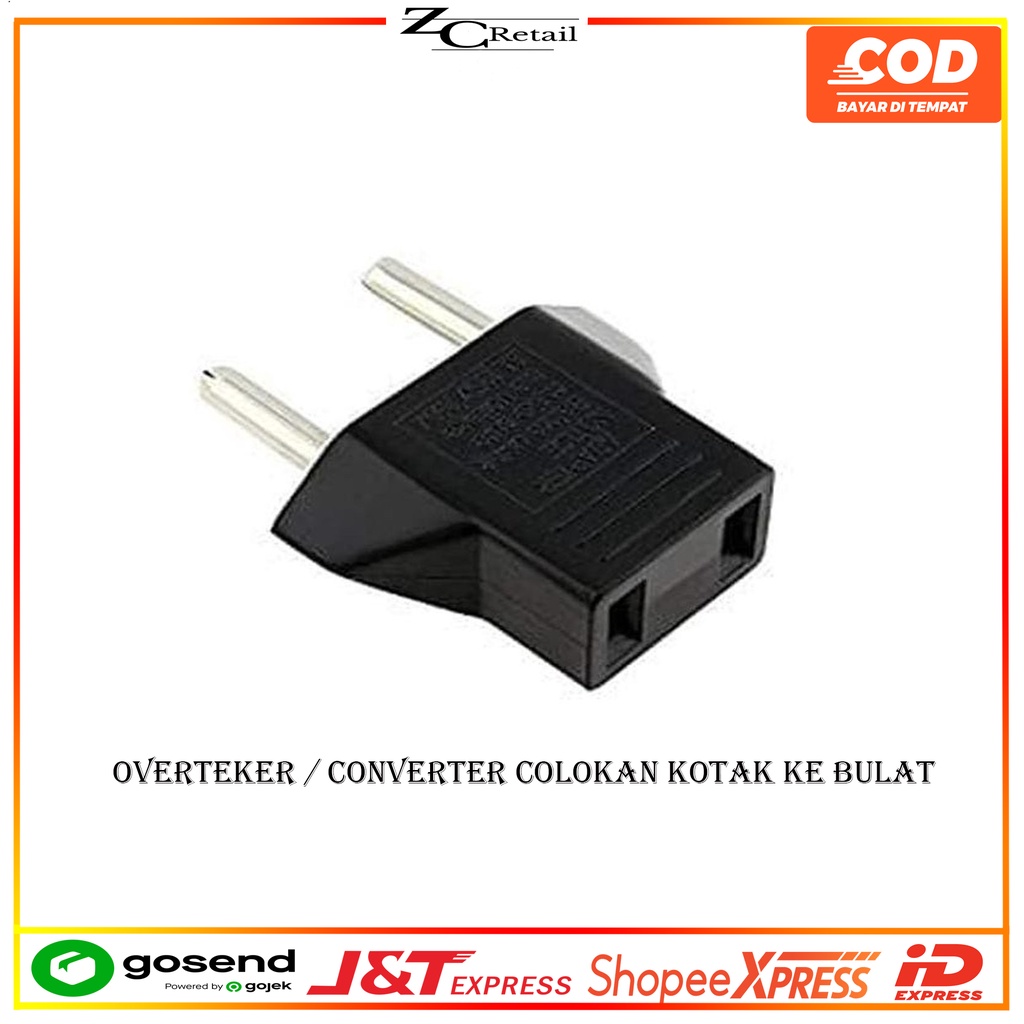 Over Steker Oversteker Converter konverter Adaptor Colokan listrik Pipih Gepeng Sambungan Ke Bulat