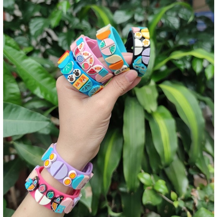 Hijau - Gelang Lego Mainan Gelang Anak DIY Balok Dots Bracelet Brick Wristband Creative puzzle Viral