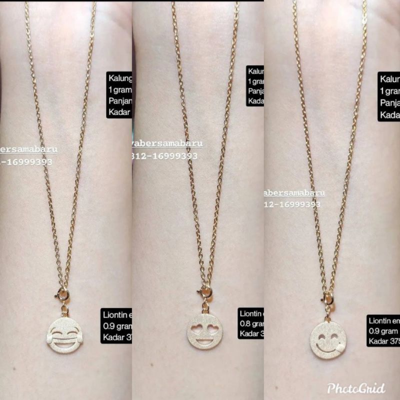 Liontin Emoji emas kadar 375%